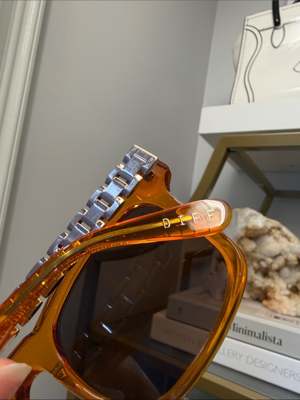 Diff Chance Sunglasses In Orange Acetate - Picture 6 of 11